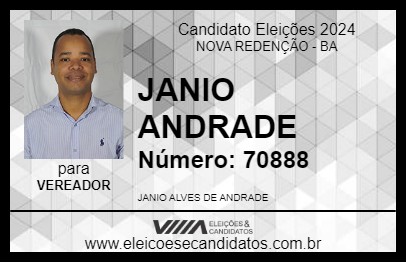 Candidato JANIO ANDRADE 2024 - NOVA REDENÇÃO - Eleições