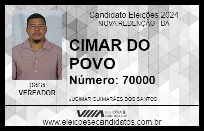 Candidato CIMAR DO POVO 2024 - NOVA REDENÇÃO - Eleições