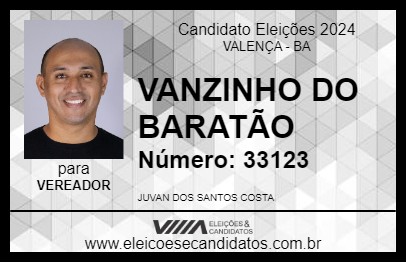 Candidato VANZINHO DO BARATÃO 2024 - VALENÇA - Eleições