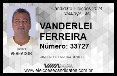 Candidato VANDERLEI FERREIRA 2024 - VALENÇA - Eleições