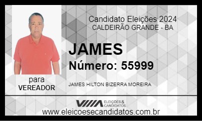 Candidato JAMES 2024 - CALDEIRÃO GRANDE - Eleições