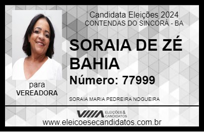 Candidato SORAIA DE ZÉ BAHIA 2024 - CONTENDAS DO SINCORÁ - Eleições