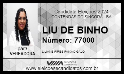 Candidato LIU DE BINHO 2024 - CONTENDAS DO SINCORÁ - Eleições