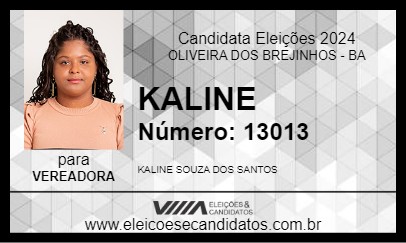 Candidato KALINE 2024 - OLIVEIRA DOS BREJINHOS - Eleições