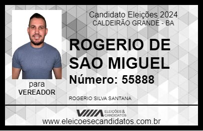 Candidato ROGERIO DE SAO MIGUEL 2024 - CALDEIRÃO GRANDE - Eleições