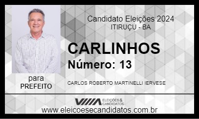 Candidato CARLINHOS 2024 - ITIRUÇU - Eleições