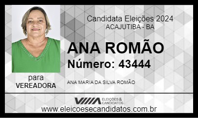 Candidato ANA ROMÃO 2024 - ACAJUTIBA - Eleições