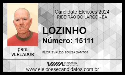 Candidato LOZINHO 2024 - RIBEIRÃO DO LARGO - Eleições