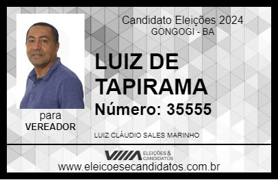 Candidato LUIZ DE TAPIRAMA 2024 - GONGOGI - Eleições