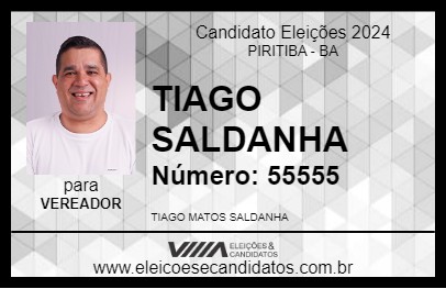 Candidato TIAGO SALDANHA 2024 - PIRITIBA - Eleições