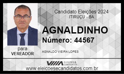 Candidato AGNALDINHO 2024 - ITIRUÇU - Eleições