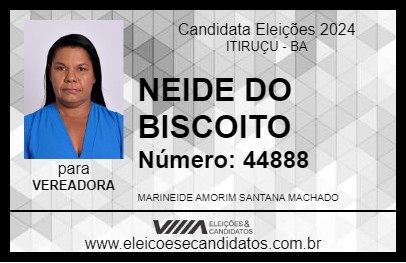 Candidato NEIDE DO BISCOITO 2024 - ITIRUÇU - Eleições