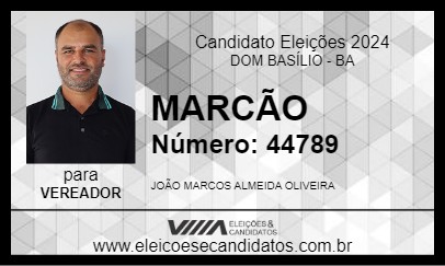 Candidato MARCÃO 2024 - DOM BASÍLIO - Eleições