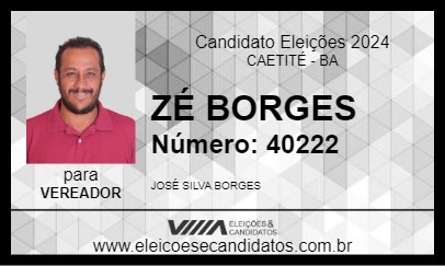 Candidato ZÉ BORGES 2024 - CAETITÉ - Eleições