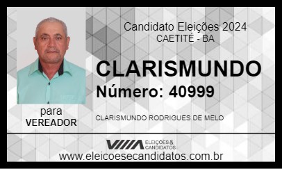 Candidato CLARISMUNDO 2024 - CAETITÉ - Eleições