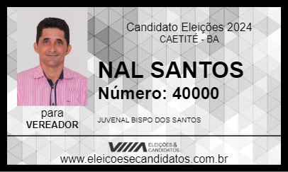 Candidato NAL SANTOS 2024 - CAETITÉ - Eleições