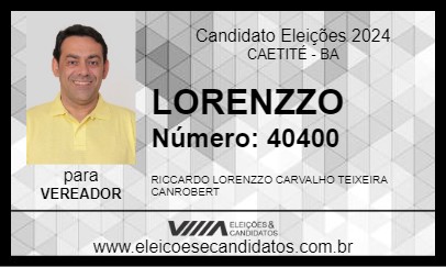 Candidato LORENZZO 2024 - CAETITÉ - Eleições