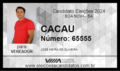 Candidato CACAU 2024 - BOA NOVA - Eleições