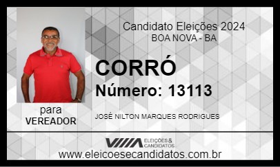 Candidato CORRÓ 2024 - BOA NOVA - Eleições