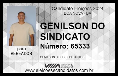 Candidato GENILSON DO SINDICATO 2024 - BOA NOVA - Eleições