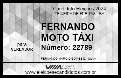 Candidato FERNANDO MOTO TÁXI 2024 - TEIXEIRA DE FREITAS - Eleições