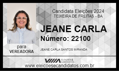 Candidato JEANE CARLA 2024 - TEIXEIRA DE FREITAS - Eleições