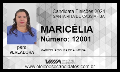 Candidato MARICÉLIA 2024 - SANTA RITA DE CÁSSIA - Eleições