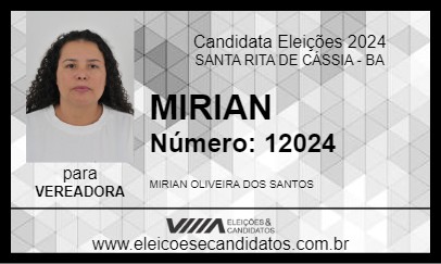 Candidato MIRIAN 2024 - SANTA RITA DE CÁSSIA - Eleições