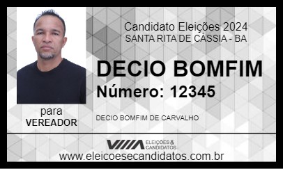 Candidato DECIO BOMFIM 2024 - SANTA RITA DE CÁSSIA - Eleições