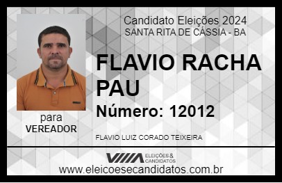 Candidato FLAVIO RACHA PAU 2024 - SANTA RITA DE CÁSSIA - Eleições