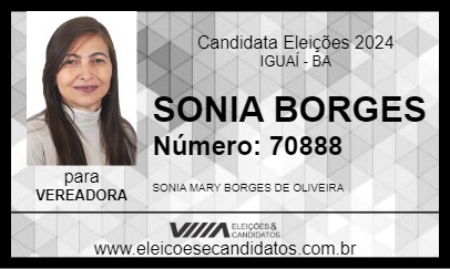 Candidato SONIA BORGES 2024 - IGUAÍ - Eleições