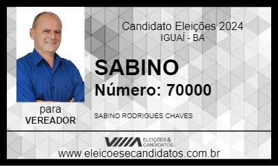 Candidato SABINO 2024 - IGUAÍ - Eleições