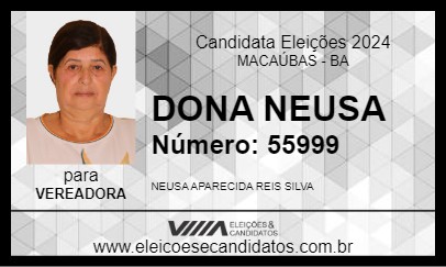 Candidato DONA NEUSA 2024 - MACAÚBAS - Eleições