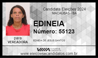 Candidato EDINEIA 2024 - MACAÚBAS - Eleições