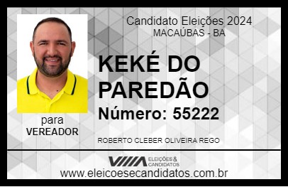 Candidato KEKÉ DO PAREDÃO 2024 - MACAÚBAS - Eleições