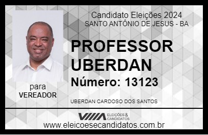 Candidato PROFESSOR UBERDAN 2024 - SANTO ANTÔNIO DE JESUS - Eleições