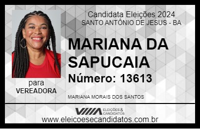 Candidato MARIANA DA SAPUCAIA 2024 - SANTO ANTÔNIO DE JESUS - Eleições