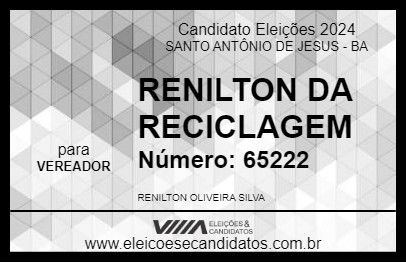 Candidato RENILTON DA RECICLAGEM 2024 - SANTO ANTÔNIO DE JESUS - Eleições