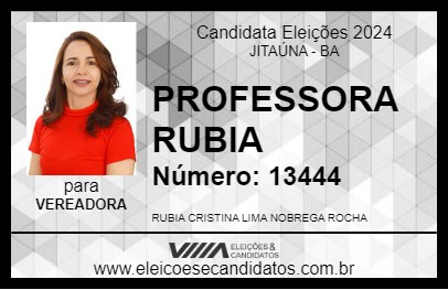 Candidato PROFESSORA RUBIA 2024 - JITAÚNA - Eleições