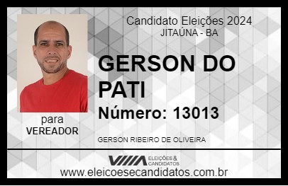 Candidato GERSON DO PATI 2024 - JITAÚNA - Eleições