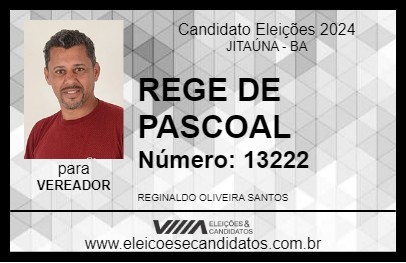 Candidato REGE DE PASCOAL 2024 - JITAÚNA - Eleições