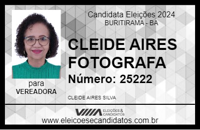 Candidato CLEIDE AIRES FOTOGRAFA 2024 - BURITIRAMA - Eleições