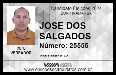 Candidato JOSE DOS SALGADOS 2024 - BURITIRAMA - Eleições