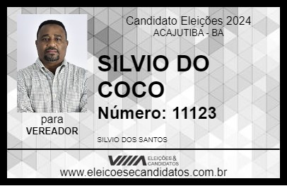 Candidato SILVIO DO COCO 2024 - ACAJUTIBA - Eleições