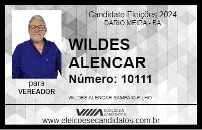 Candidato WILDES ALENCAR 2024 - DÁRIO MEIRA - Eleições