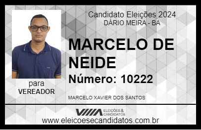 Candidato MARCELO DE NEIDE 2024 - DÁRIO MEIRA - Eleições