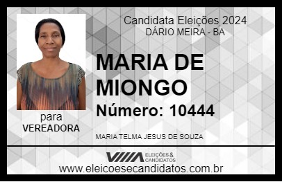 Candidato MARIA DE MIONGO 2024 - DÁRIO MEIRA - Eleições