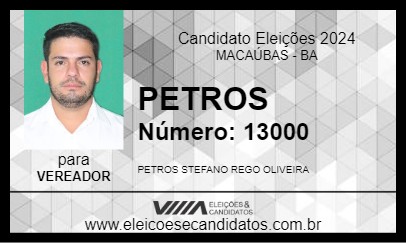 Candidato PETROS 2024 - MACAÚBAS - Eleições