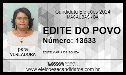 Candidato EDITE DO POVO 2024 - MACAÚBAS - Eleições