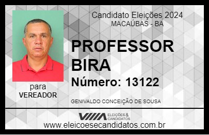 Candidato PROFESSOR BIRA 2024 - MACAÚBAS - Eleições